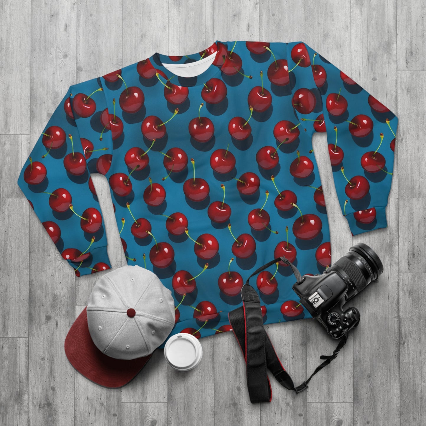 Cherry Print Unisex Sweatshirt (AOP)