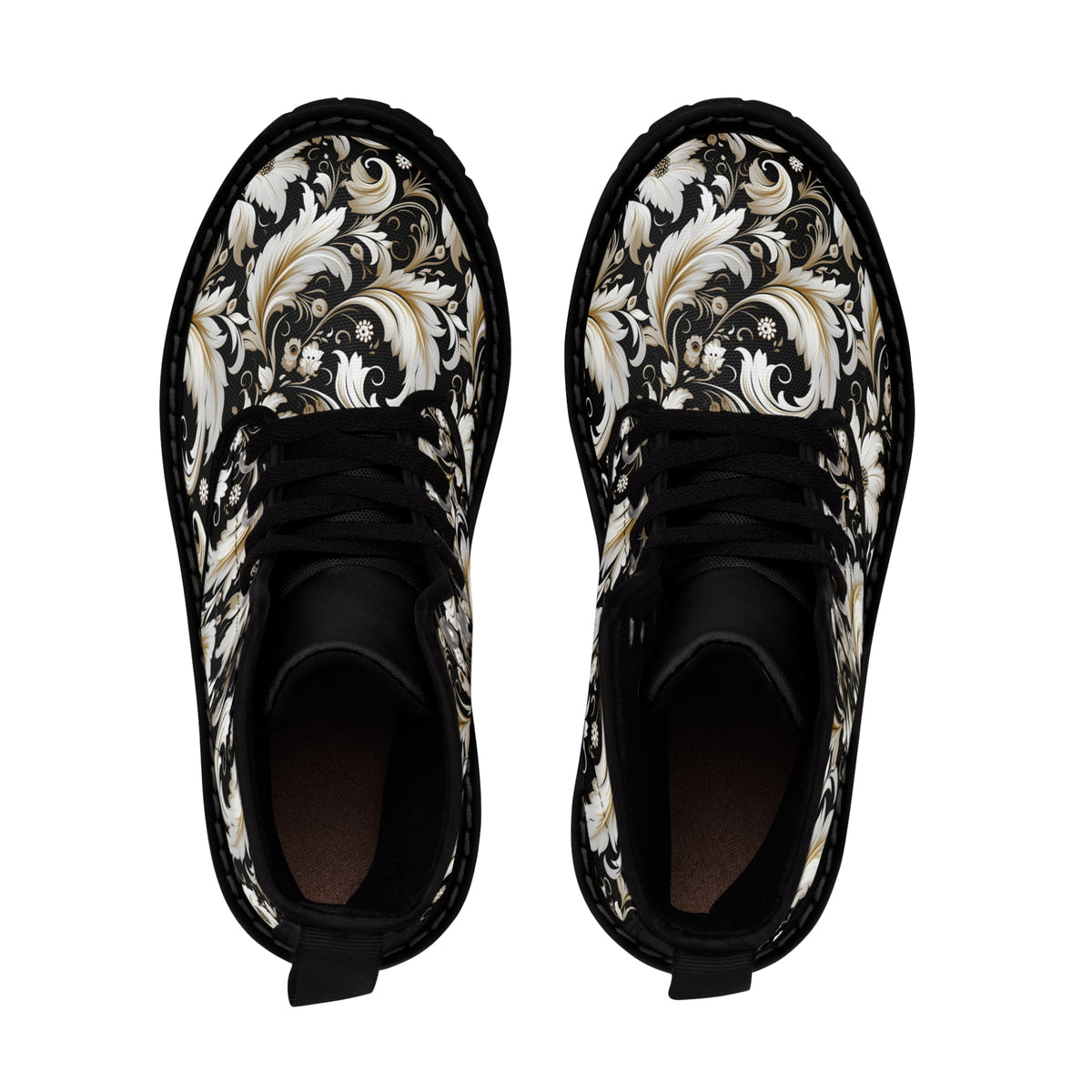 Floral Pattern Women's Canvas Boots