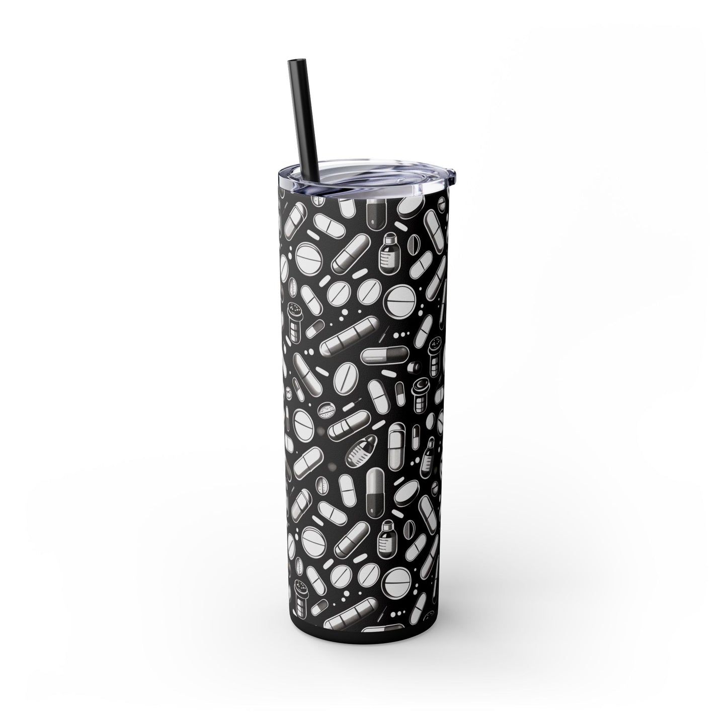B&W Rx Skinny Tumbler with Straw, 20oz