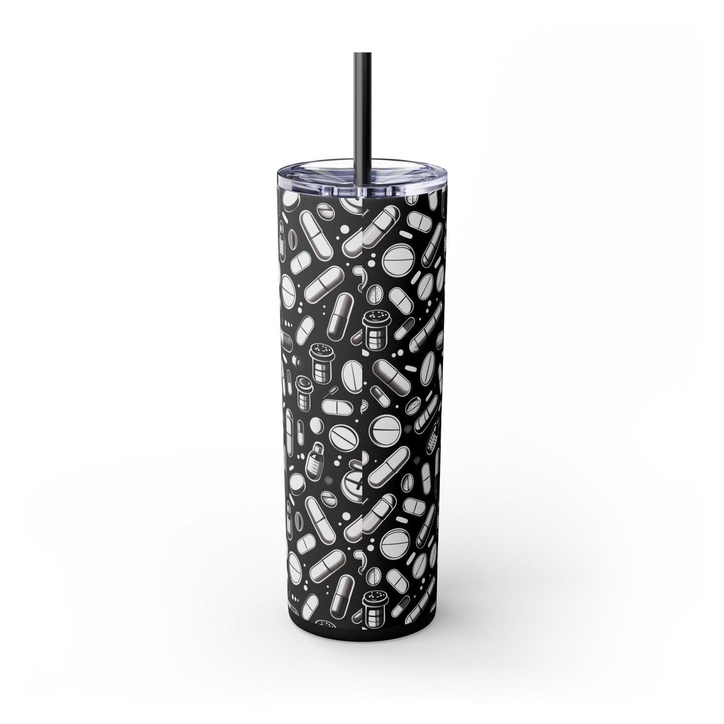 B&W Rx Skinny Tumbler with Straw, 20oz