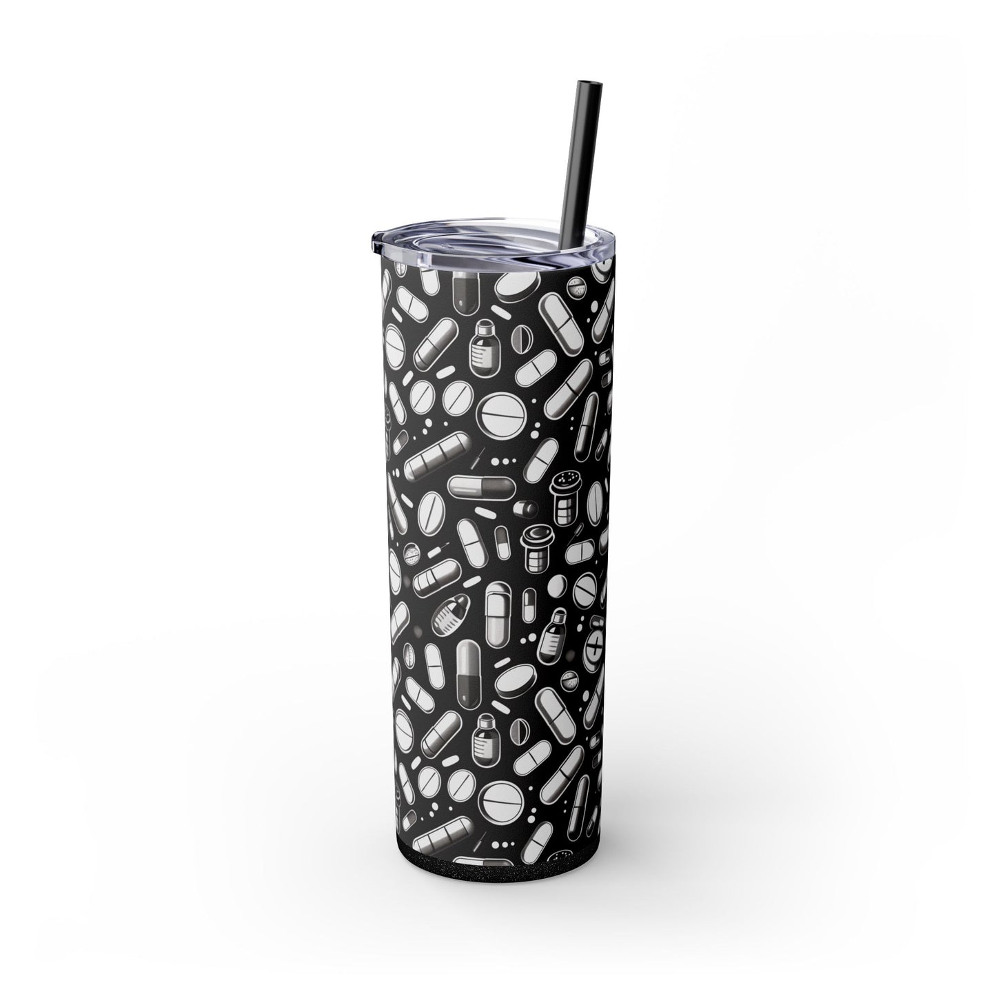 B&W Rx Skinny Tumbler with Straw, 20oz