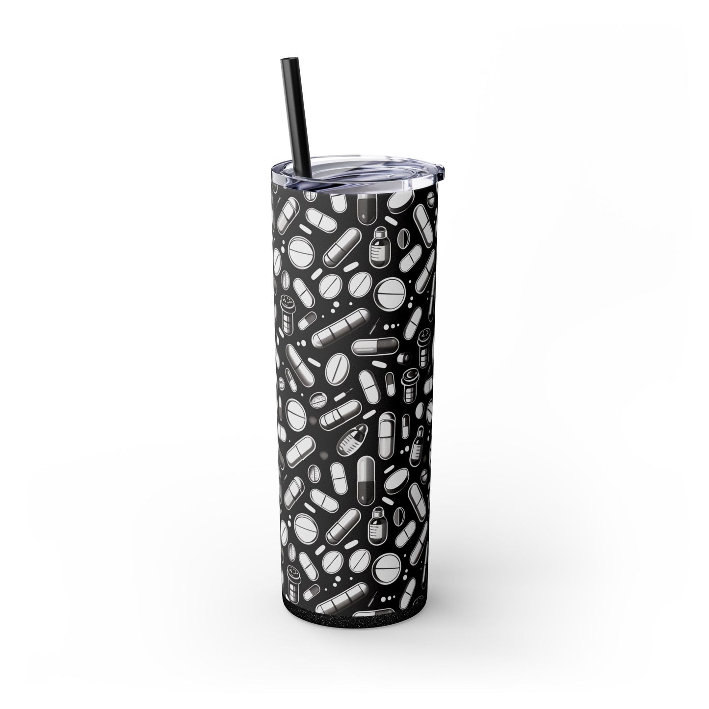 B&W Rx Skinny Tumbler with Straw, 20oz