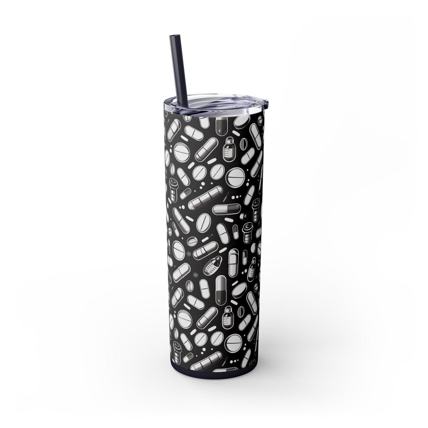 B&W Rx Skinny Tumbler with Straw, 20oz