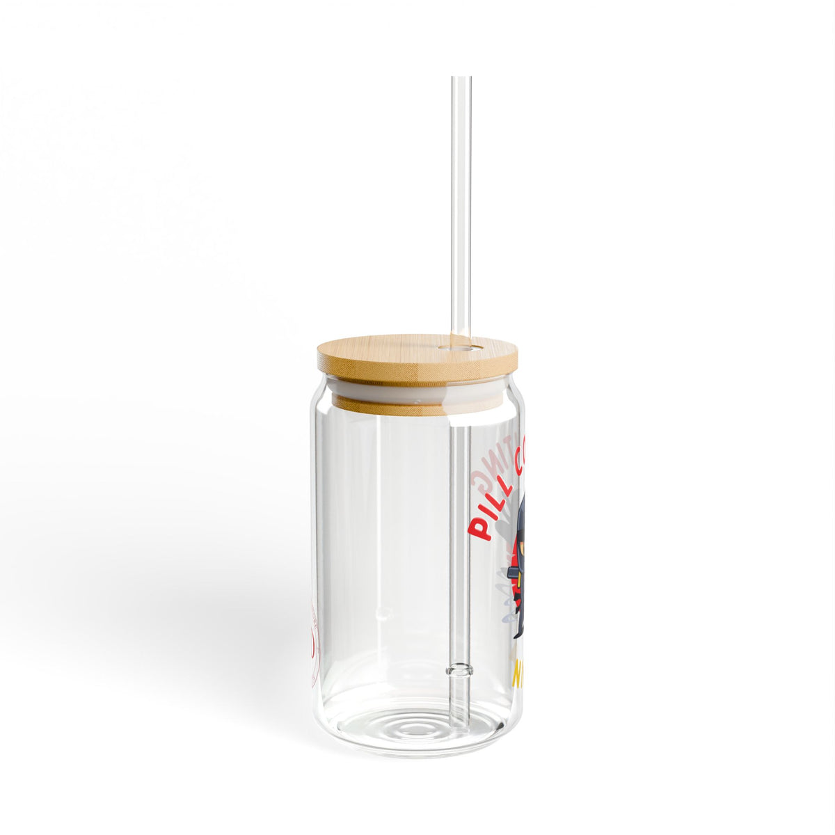 Pill Counting Ninja Sipper Glass, 16oz