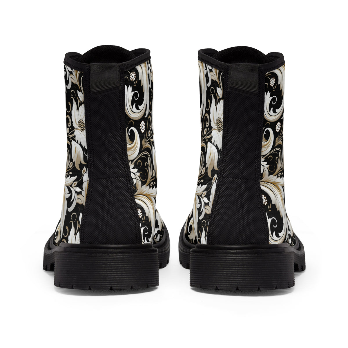 Floral Pattern Women's Canvas Boots