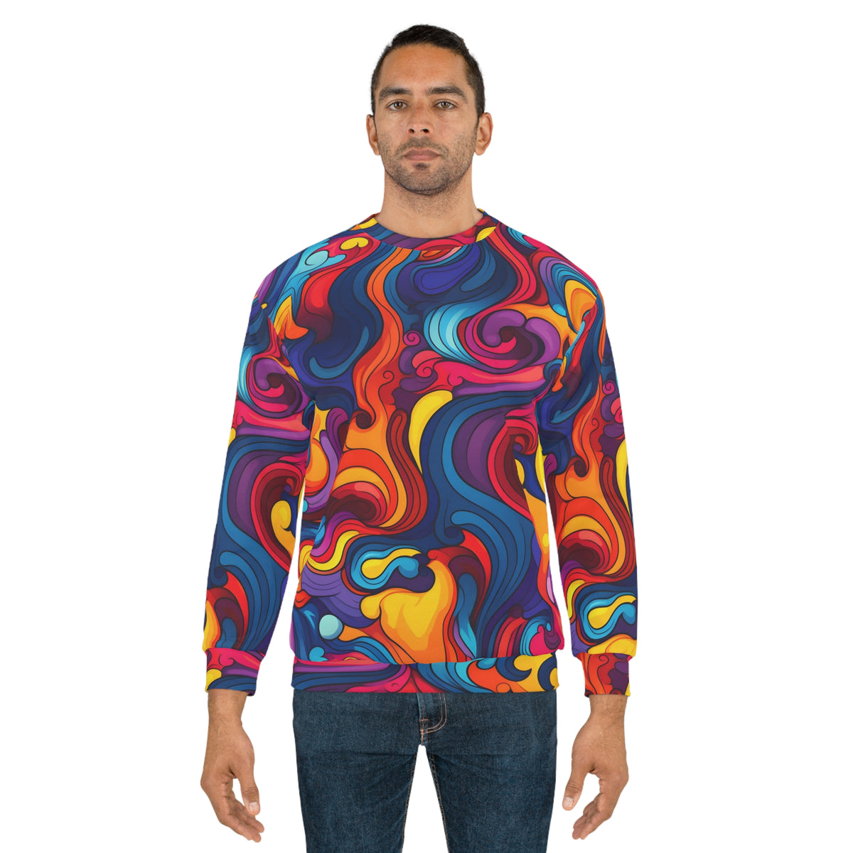 Psychedelic Colorful Unisex Sweatshirt (AOP)