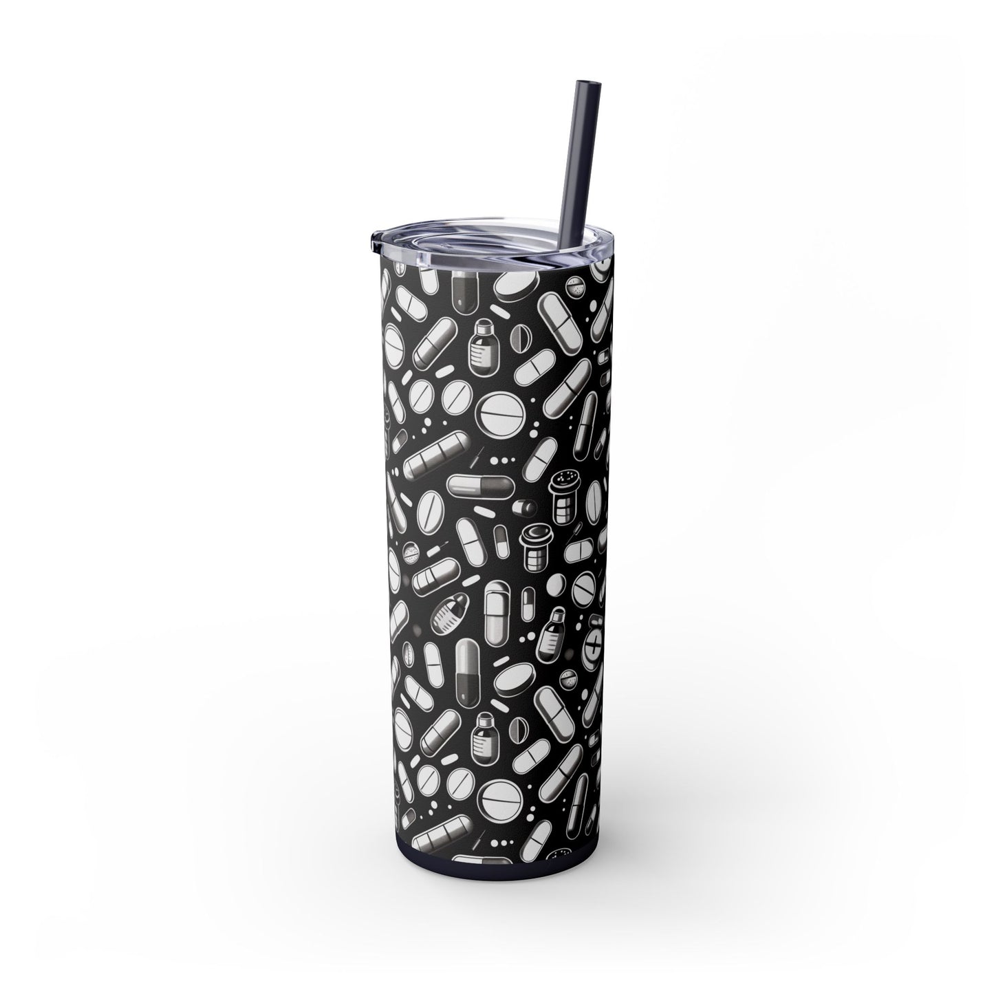 B&W Rx Skinny Tumbler with Straw, 20oz