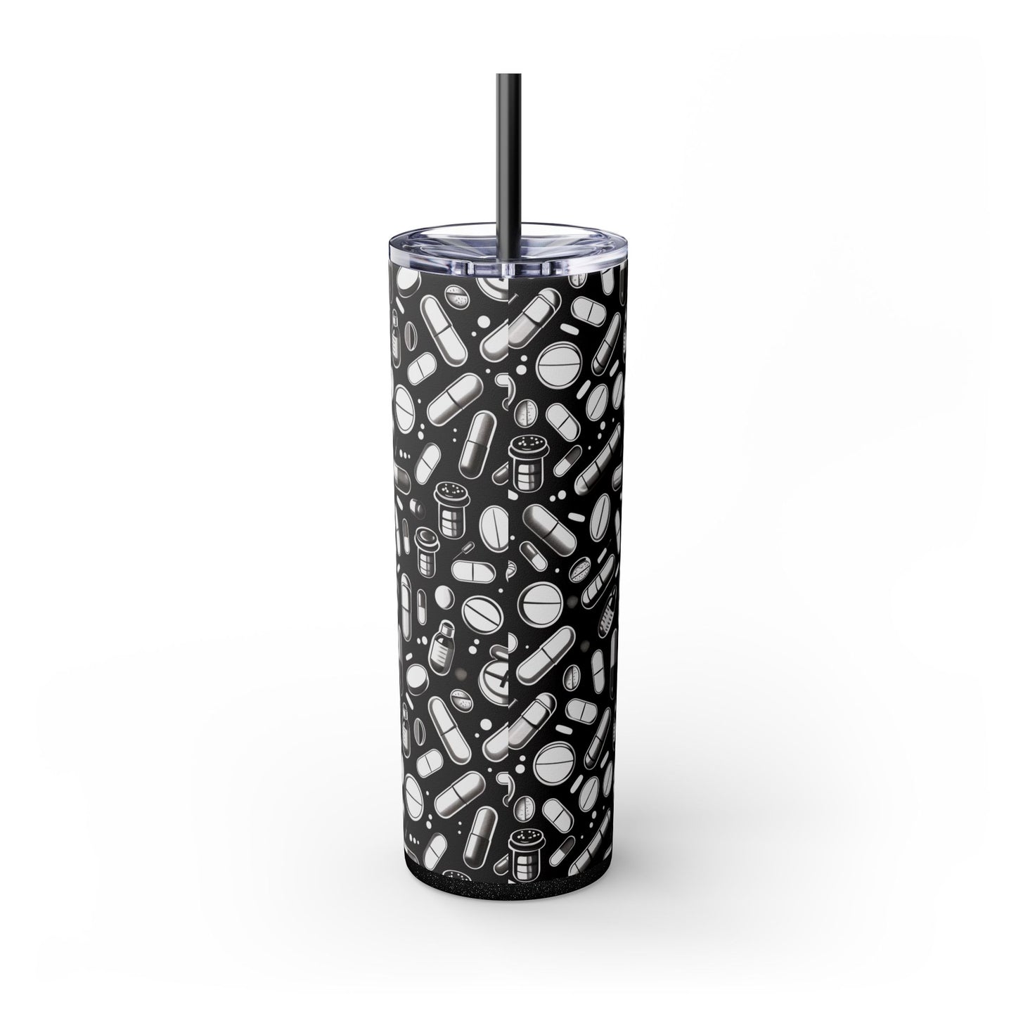 B&W Rx Skinny Tumbler with Straw, 20oz
