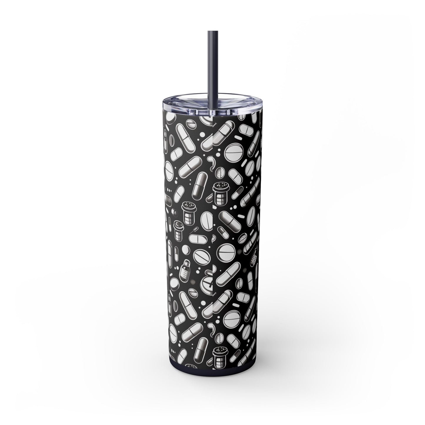 B&W Rx Skinny Tumbler with Straw, 20oz