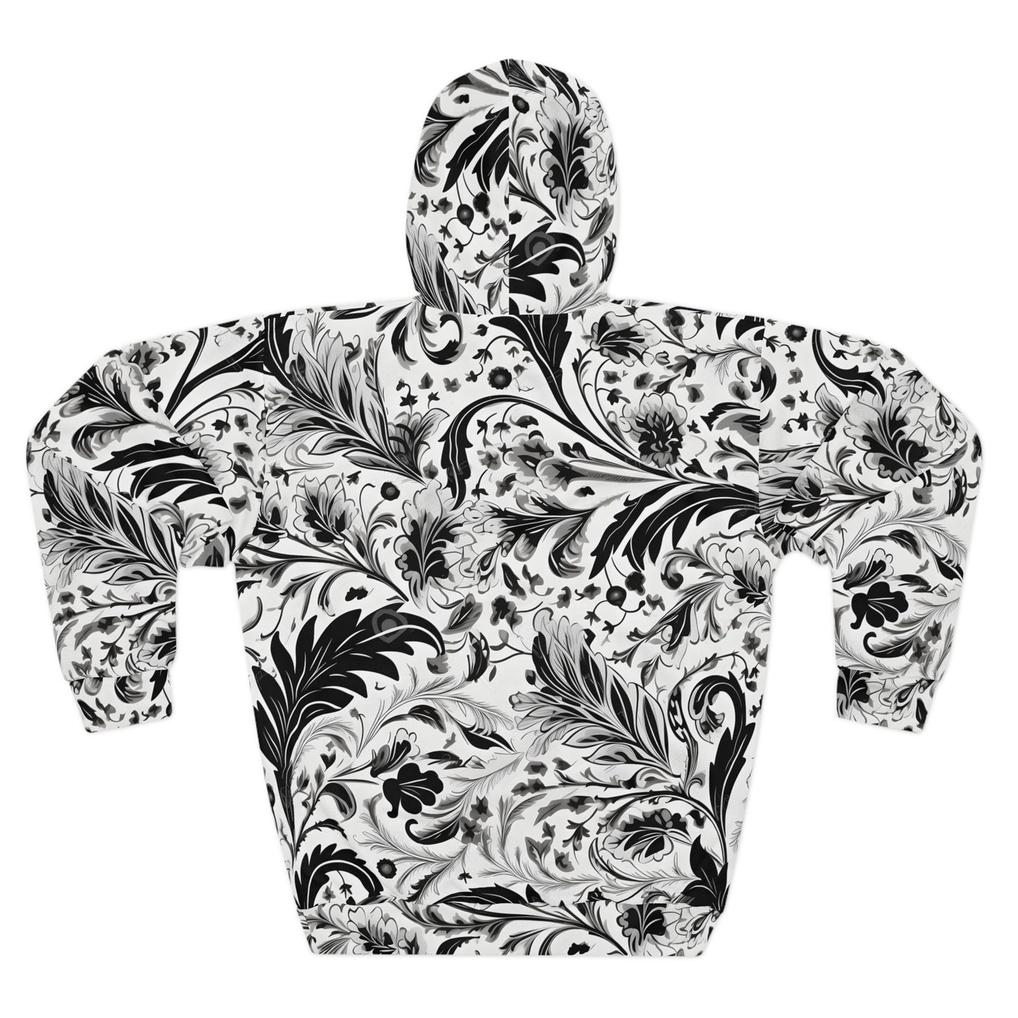 B&W Paisley Unisex Pullover Hoodie (AOP)