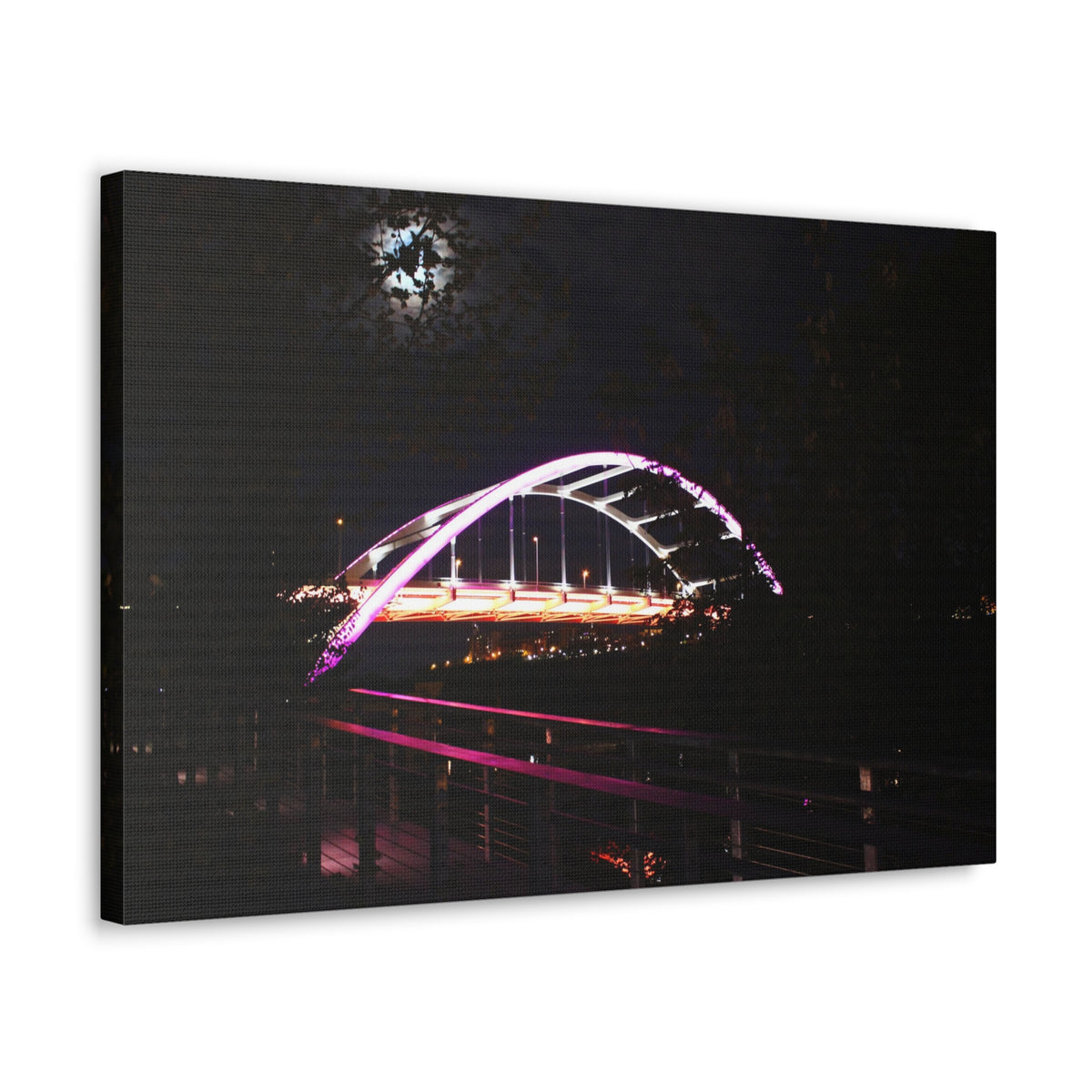 Korean Veterans Bridge Nashville, TN.  Lit in Purple  Canvas Gallery Wraps