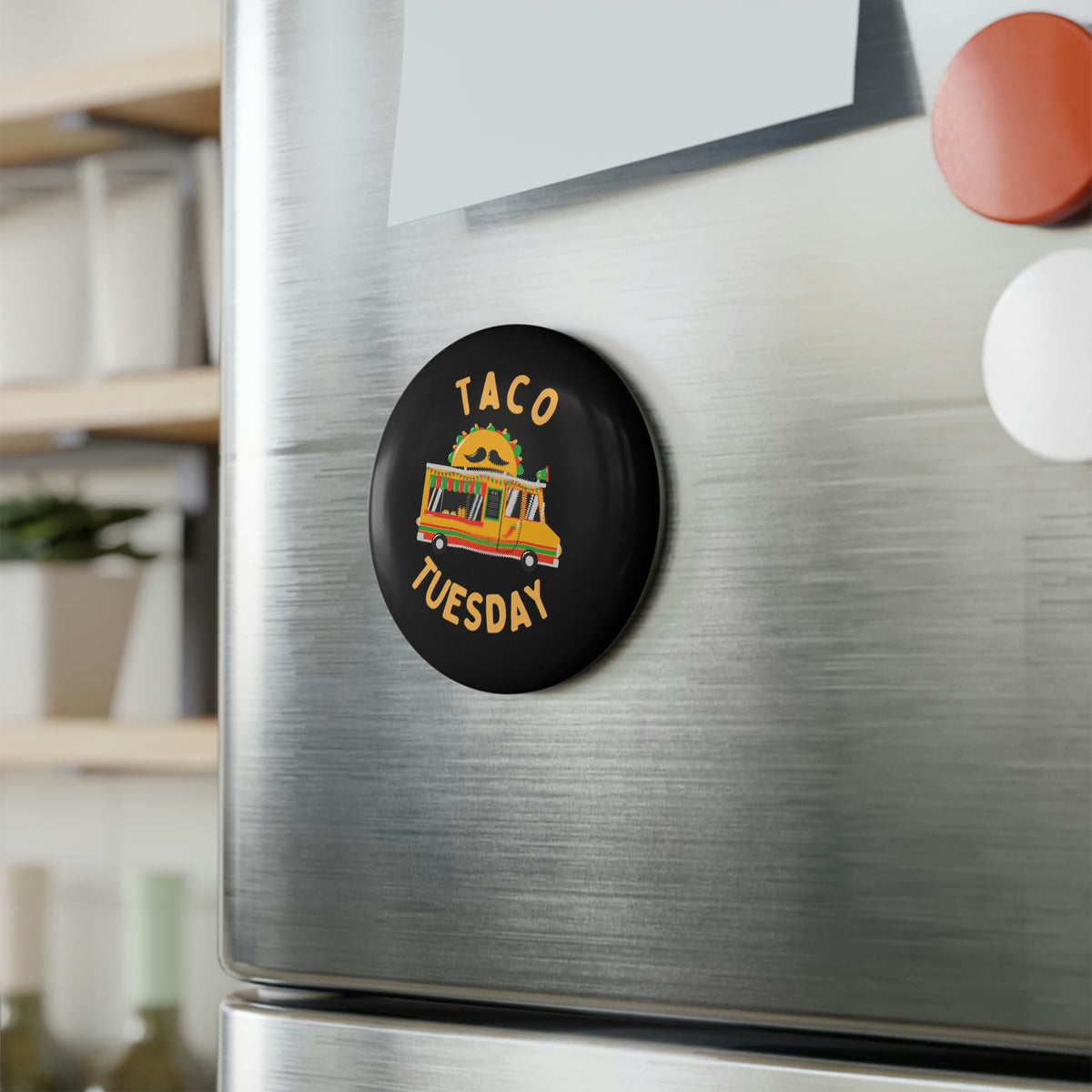 Taco Tuesday Button Magnet, Round (1 & 10 pcs)