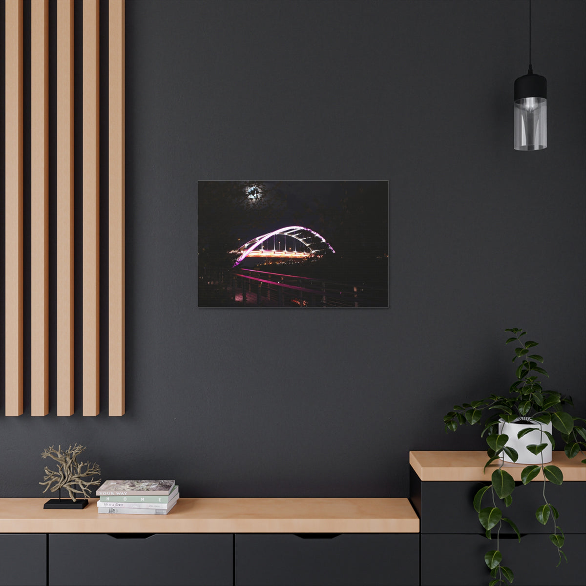Korean Veterans Bridge Nashville, TN.  Lit in Purple  Canvas Gallery Wraps