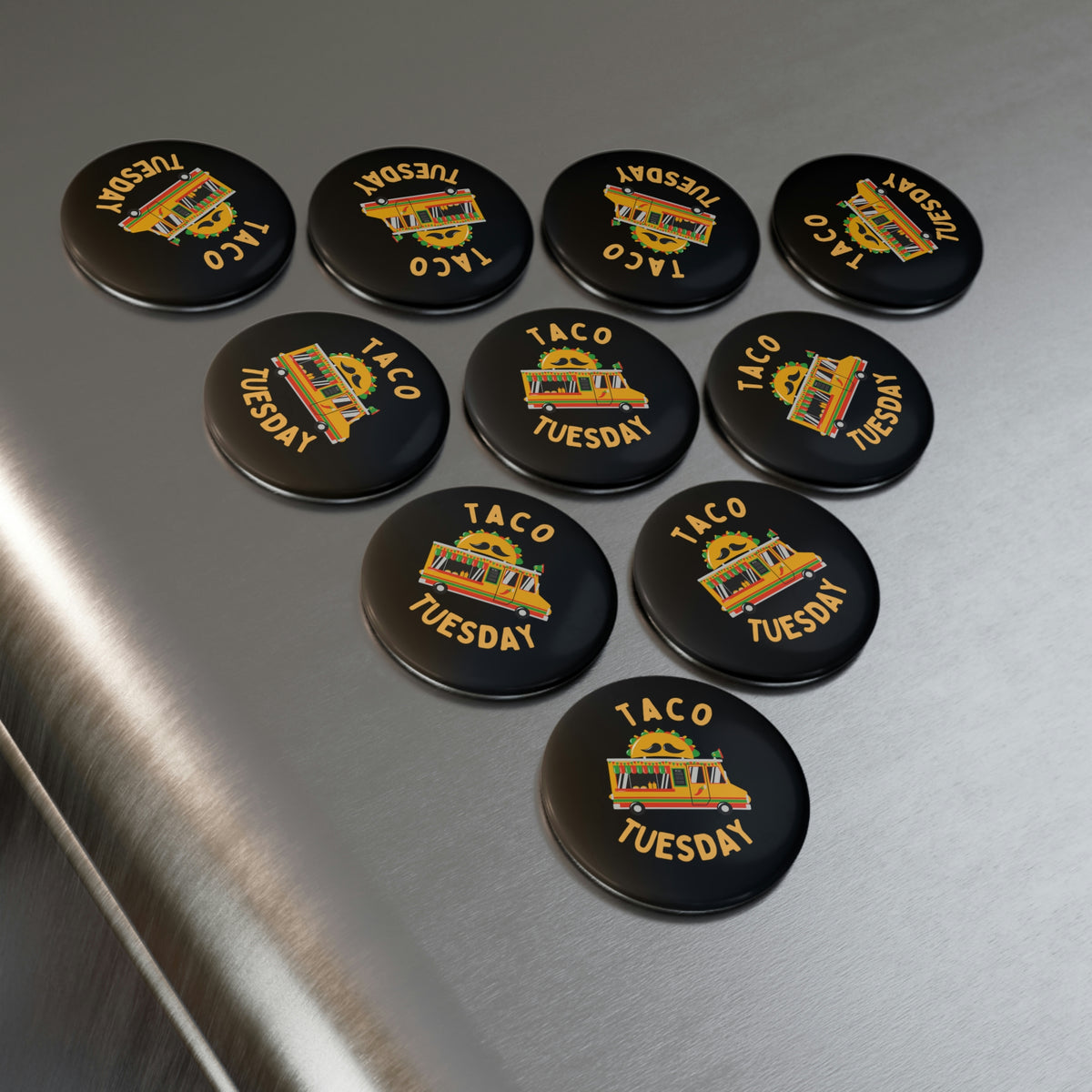Taco Tuesday Button Magnet, Round (1 & 10 pcs)