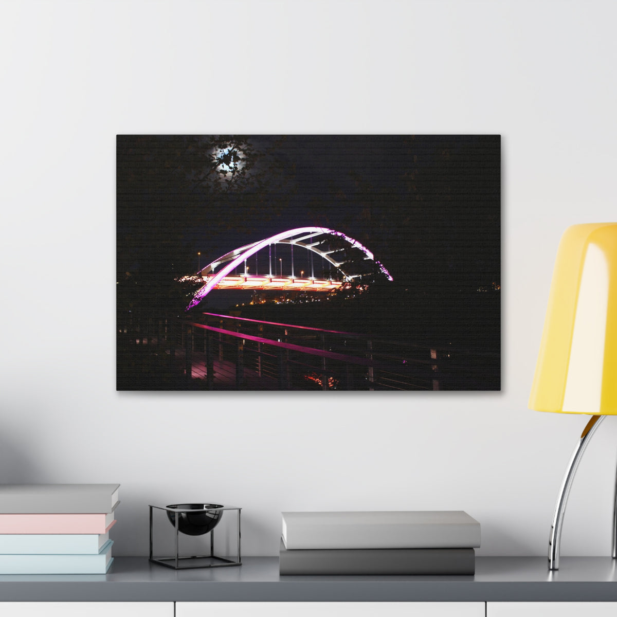 Korean Veterans Bridge Nashville, TN.  Lit in Purple  Canvas Gallery Wraps